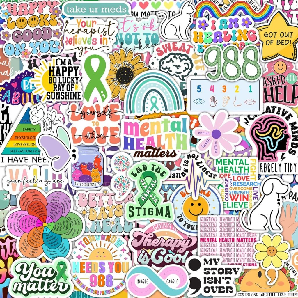 Express Yourself: 150 Inspiring Mental Health Stickers for Every Space