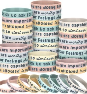 Inspire and Uplift: 48 Motivational Silicone Wristbands for Mental Health