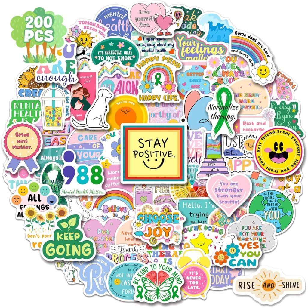 Spread Positivity: 200PCS Mental Health Matters Stickers for All Ages